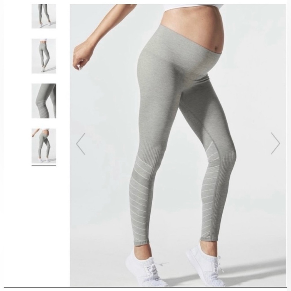 BLANQI Sport Support Hipster Cuffed Grey Maternity Leggings Size S